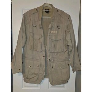 Vintage Willis & Geiger Skeleton Coast Photojournalist Utility Jacket Khaki Med